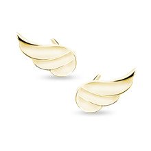 Silver (925) earrings - gold-plated wings