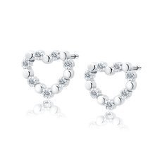 Silver (925) earrings heart with zirconias