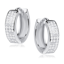 Silver (925) earrings hoop with zirconia