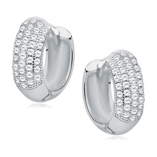 Silver (925) earrings hoop with zirconia