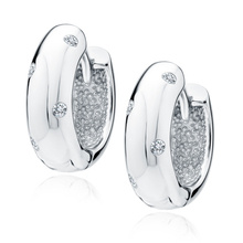 Silver (925) earrings hoop with zirconias