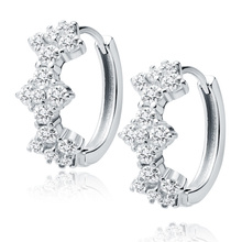 Silver (925) earrings hoop with zirconias