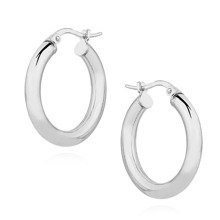 Silver (925) earrings hoops - highly polished