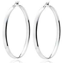 Silver (925) earrings hoops - highly polished