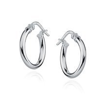 Silver (925) earrings hoops - highly polished