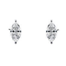 Silver (925) earrings marquise white zirconia