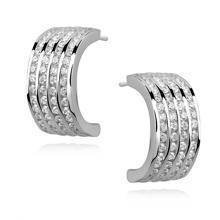 Silver (925)earrings open hoop with zirconia