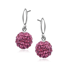 Silver (925) earrings raspberry disco ball