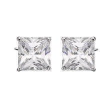 Silver (925) earrings white zirconia 10 x 10mm