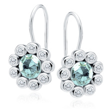 Silver (925) earrings with aquamarine zirconia