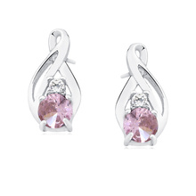 Silver (925) earrings with light pink zirconia