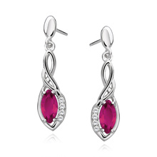 Silver (925) earrings with ruby zirconia