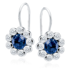Silver (925) earrings with sapphire zirconia