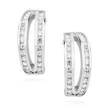 Silver (925) elegant earrings with zirconia