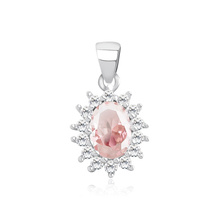 Silver (925) elegant pendant with rhodolite pink zirconia