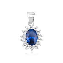 Silver (925) elegant pendant with sapphire zirconia