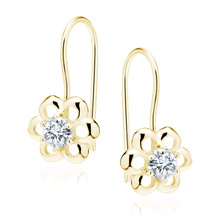 Silver (925) gold-plated Earrings white zirconia