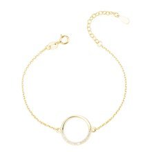 Silver (925) gold - plated bracelet - cirlce with zirconia