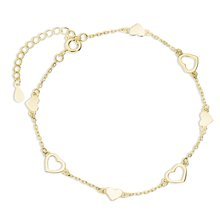 Silver (925) gold-plated bracelet - hearts