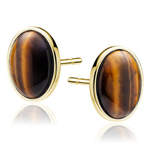 Silver (925) gold-plated earings with yellow tiger eye