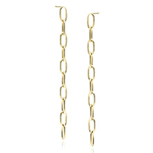 Silver (925) gold-plated earrings - chain links