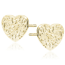 Silver (925) gold-plated earrings - heart