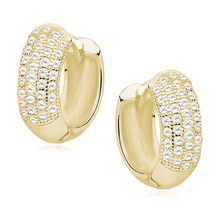 Silver (925) gold-plated earrings hoop with zirconia