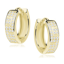 Silver (925) gold-plated earrings hoop with zirconia