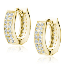 Silver (925) gold-plated earrings hoop with zirconia