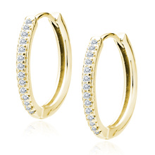 Silver (925) gold-plated earrings hoop with zirconia