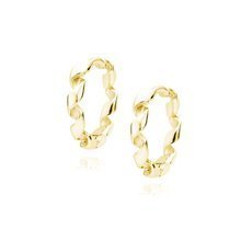 Silver (925)gold-plated earrings hoops cutted pipes