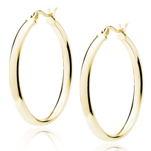 Silver (925) gold-plated earrings hoops - highly polished