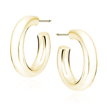 Silver (925) gold-plated earrings hoops open circles