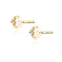 Silver (925) gold-plated earrings round zirconia diameter 3mm