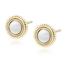 Silver (925) gold-plated earrings with pearl