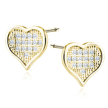 Silver (925) gold-plated earrings zirconia microsetting