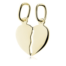 Silver (925) gold-plated heart pendant for couples - for engraving