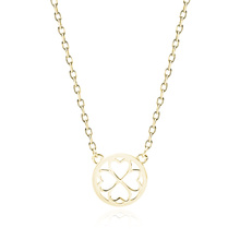 Silver (925) gold-plated necklace - clover / hearts in a circle