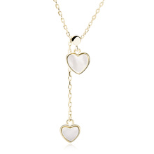 Silver (925) gold-plated necklace - heart with Nacre