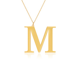 Silver (925) gold-plated necklace - letter M
