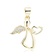 Silver (925) gold-plated pendant with zirconia - angel