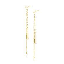 Silver (925) hanging earrings -gold plated sticks