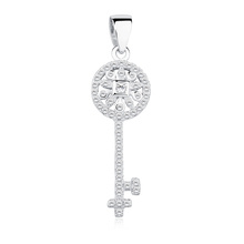 Silver (925) key pendant with zirconia