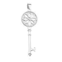 Silver (925) key pendant with zirconia