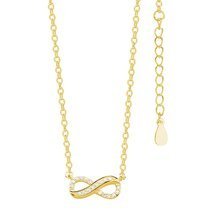Silver (925) necklace Infinity with zirconia gold-plated