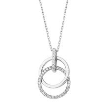 Silver (925) necklace - circles with zirconia