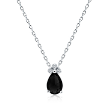 Silver (925) necklace with black zirconia