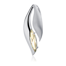 Silver (925) pendant - Light topaz zirconia