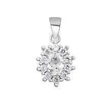 Silver (925) pendant white zirconia