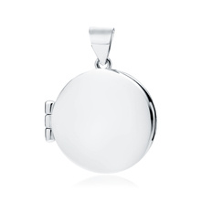 Silver (925) polished pendant - round locket